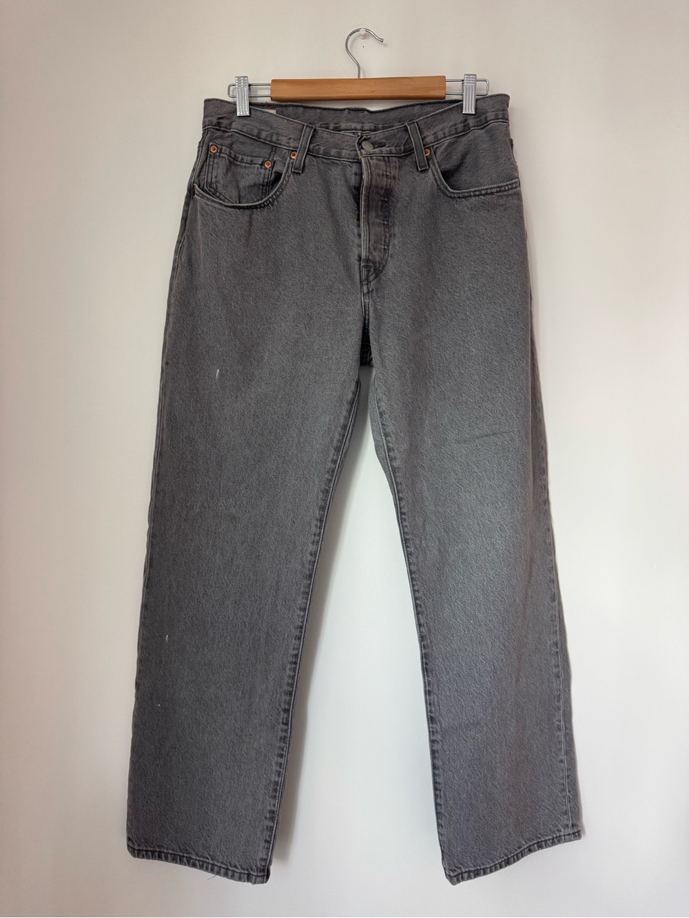 Levi’s Fresh 501 Original Grey Washed Straight Leg Jeans Mushroom Tab W30 L30
